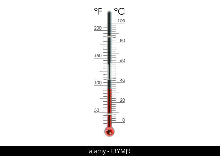 Termometro isolati su sfondo bianco Foto Stock