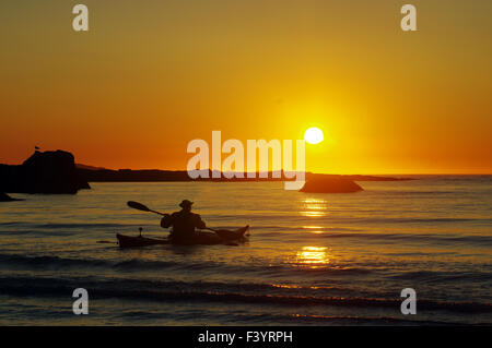 Serata romantica sulle isole Lofot Foto Stock