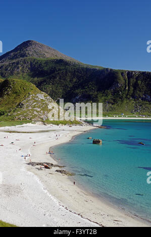 Haukaland vicino a Leknes Foto Stock