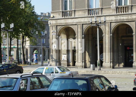 Nowa Huta, Cracovia. Ex simbolo del comunismo in Polonia. Plac Centralny, ora Ronald Regan Square. Architettura stalinista. Foto Stock