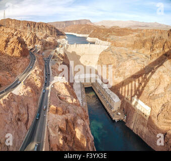 Vista aerea della Diga di Hoover Foto Stock