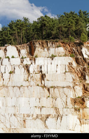 Foto di marmo bianco cava in Thassos Foto Stock