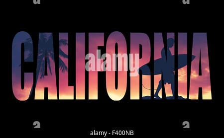 Vintage filtrata California cartolina Foto Stock