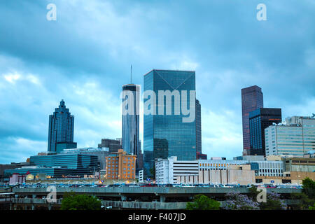 Downtown Atlanta di notte Foto Stock