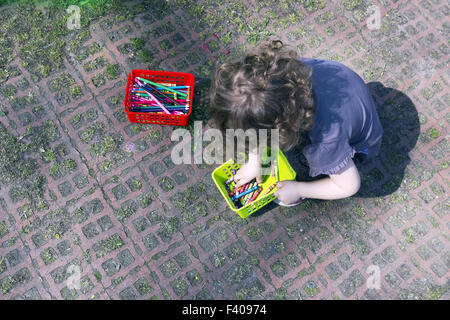 Pastelli a cera pensils pastello e kid Foto Stock