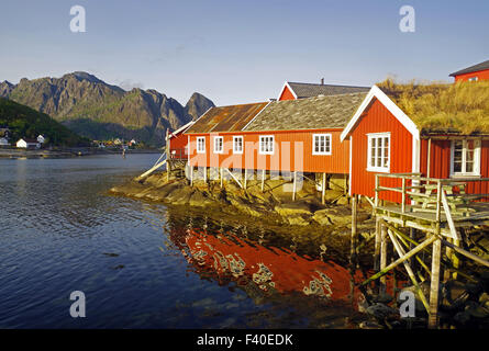 Rorbuer in twilight umore Foto Stock