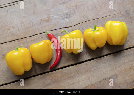 Caldo e i pimenti o peperoni dolci Foto Stock