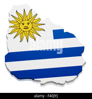 Mappa di Uruguay Foto Stock