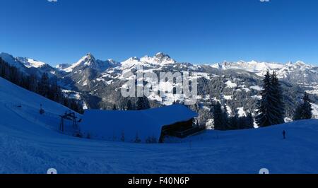 Vista dalla Wispile mittle station Foto Stock