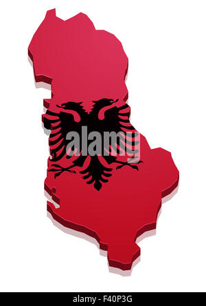 Mappa Albania Foto Stock