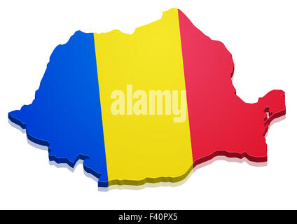 Mappa Romania Foto Stock