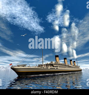 Titanic nave - 3D render Foto Stock