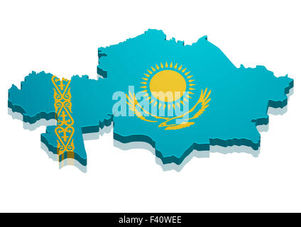 Mappa di Kazakistan Foto Stock