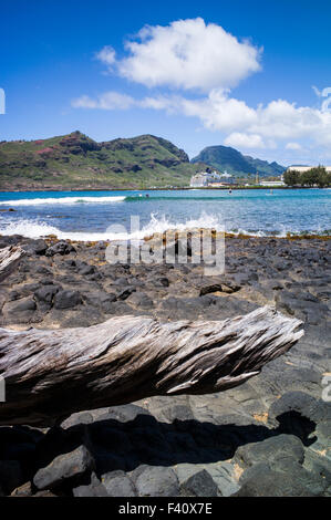 Il turista a godere la spiaggia e acqua e di Kaua'i Marriott Resort; Kalapaki Bay, Kaua'i, Hawaii, STATI UNITI D'AMERICA Foto Stock