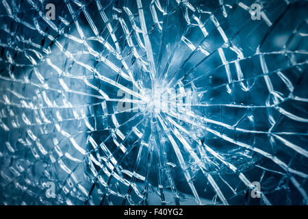 Il vetro rotto closeup Foto Stock