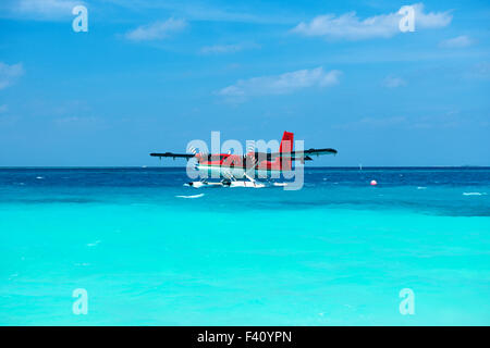 Twin Otter idrovolante a Maldive Foto Stock