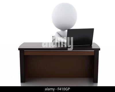 3d business bianco persone che lavorano in ufficio Foto Stock