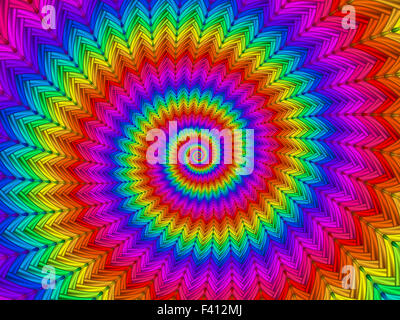 Bellissimo arcobaleno spirale psichedelica di sfondo di Fractal Foto Stock