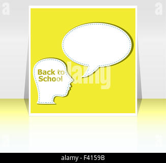 Il pensiero di istruzione concetto. I bambini pensano con formazione di bolle del parlato Foto Stock