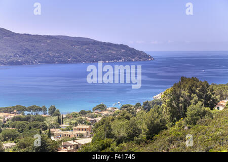 Il paesaggio nei pressi di Procchio, costa Nord, Isola d'Elba Foto Stock