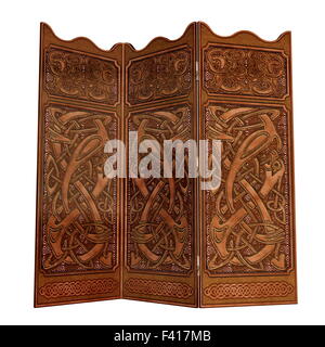 Il vecchio schermo di legno - 3D render Foto Stock