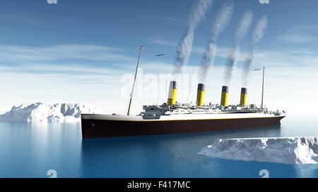 Titanic nave - 3D render Foto Stock