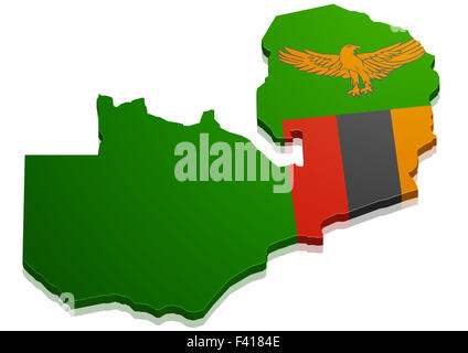 Mappa di Zambia Foto Stock