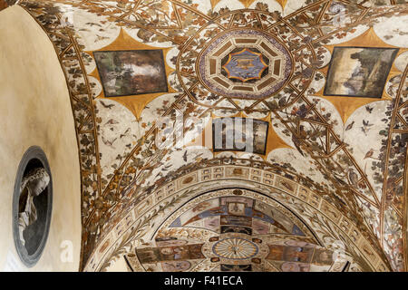 Siena, Palazzo Chigi Saracini, affresco, Italia Foto Stock