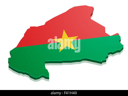 Mappa Burkina Faso Foto Stock