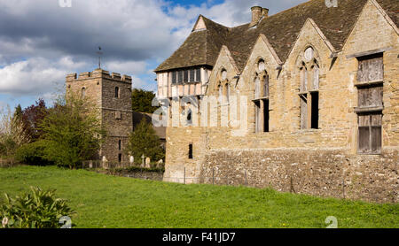 Regno Unito, Inghilterra, Shropshire, craven arms, Stokesay Castle Sala Grande Torre Nord e di San Giovanni Battista Foto Stock