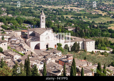 La Basilica di Santa Chiara ad Assisi, Provincia di Perugia, Umbria, Italia Foto Stock