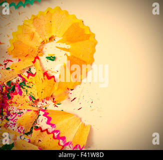 Matite colorate trucioli Foto Stock