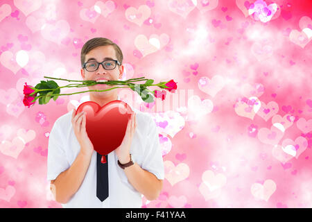 Immagine composita della romantica geeky hipster Foto Stock