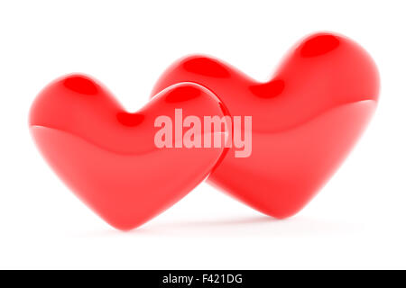 Due cuori appoggiato contro l'altra Foto Stock