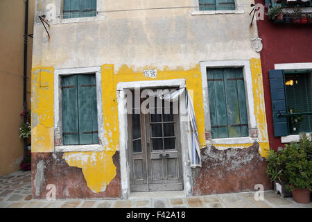 Settembre 2015 - restauro di una casa sull'isola di Burano, Venezia, Foto Stock