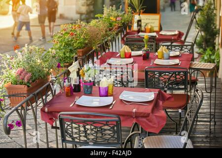 Tipico piccolo cafe in Toscana Foto Stock