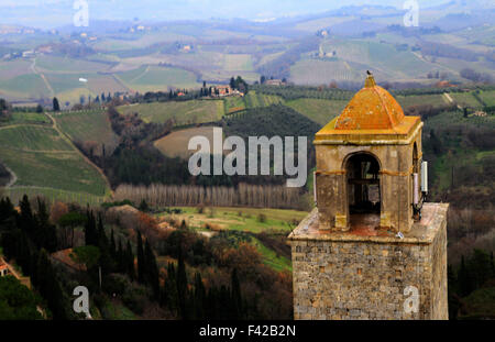 La città delle belle torri di San Gimignano, Italia Foto Stock