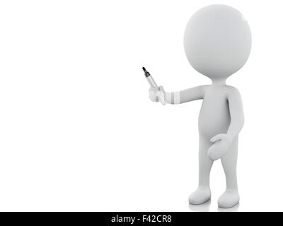 3d persona bianca con un pennarello. Foto Stock