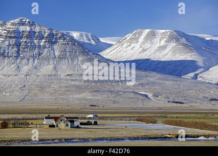 Paesaggio invernale a ovest di Akureyri Foto Stock