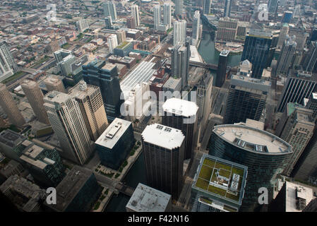 Vista aerea di grattacieli in Chicago, Illinois, Stati Uniti d'America Foto Stock