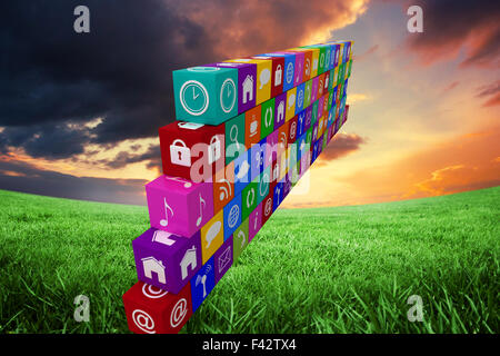 Immagine composita della parete di app Foto Stock