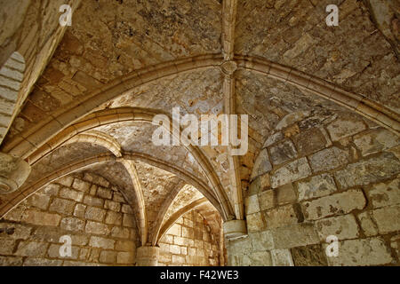 Soffitto a volta nella parte interna della Basilica di San Pietro, Castello di Bodrum Città, Provincia di Muğla, Turchia Foto Stock