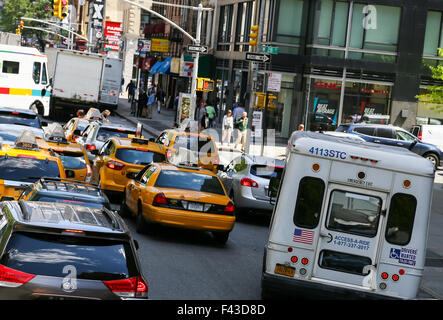 Inceppamento di traffico in New York Foto Stock