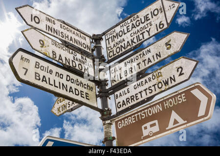 Seguire le indicazioni per località in Cork in Irlanda Foto Stock