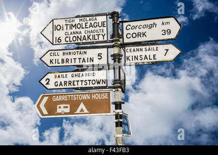 Seguire le indicazioni per località in Cork in Irlanda Foto Stock