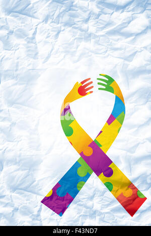 Immagine composita di sensibilizzazione sull'autismo ribbon Foto Stock