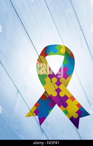 Immagine composita di sensibilizzazione sull'autismo ribbon Foto Stock