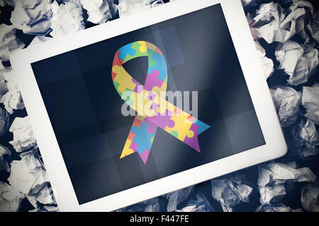 Immagine composita di sensibilizzazione sull'autismo ribbon Foto Stock