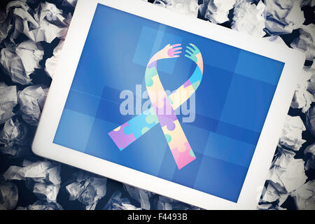 Immagine composita di sensibilizzazione sull'autismo ribbon Foto Stock