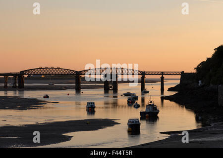 Tramonto sulla Mawddach estuary a Blaenau Ffestiniog, Gwynedd, Wales, Regno Unito Foto Stock